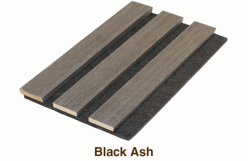 Acoustic Fluted 3 Sided Wall Panels (Black Ash Color)