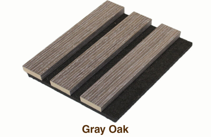 Acoustic Fluted 3 Sided Wall Panels (Gray Oak Color)