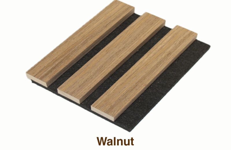 Acoustic Fluted 3 Sided Wall Panels (Walnut Color)